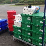 A large grocery order ready to be delivered!