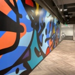 Artwork inside of the Technology and Innovation Hub