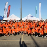 Bay Area Shutterfly employees wear their orange with pride at the JPMorgan Corporate Challenge.