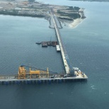 Aerial view of the To Export Coal Terminal Implantation Project. Detail of the modal boarding pier.