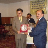 Getting award from Vice Chancellor, Himachal University