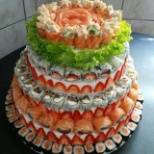 It was birthday party for a kid eating sushi so I made a sushi cake