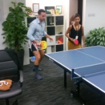 Intense table tennis battles.